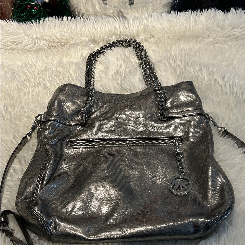 Michael Kors Metallic Silver Shoulder Bag